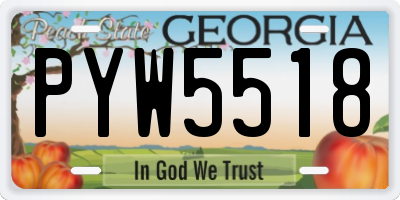GA license plate PYW5518