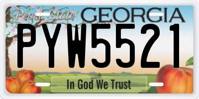 GA license plate PYW5521