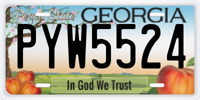 GA license plate PYW5524