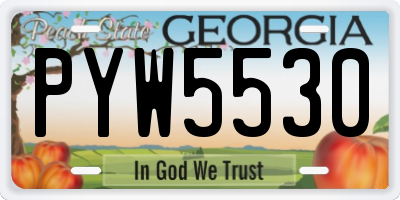 GA license plate PYW5530