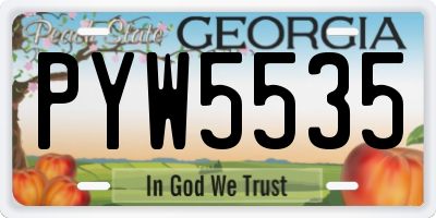 GA license plate PYW5535