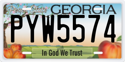 GA license plate PYW5574