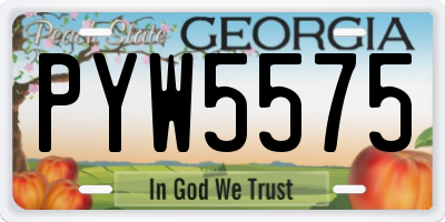 GA license plate PYW5575