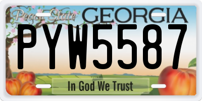 GA license plate PYW5587