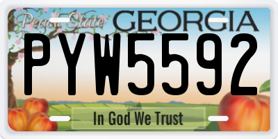 GA license plate PYW5592