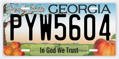 GA license plate PYW5604
