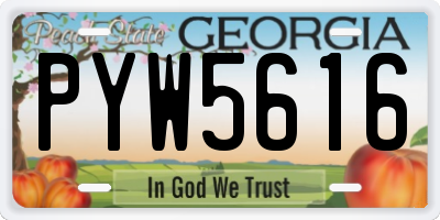 GA license plate PYW5616