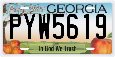 GA license plate PYW5619