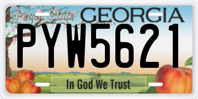 GA license plate PYW5621