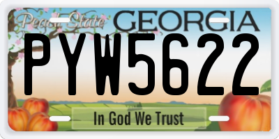 GA license plate PYW5622
