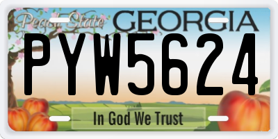 GA license plate PYW5624