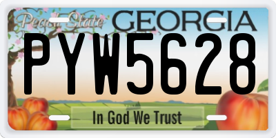GA license plate PYW5628