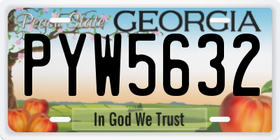 GA license plate PYW5632