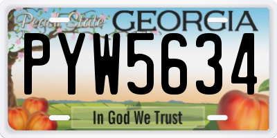 GA license plate PYW5634