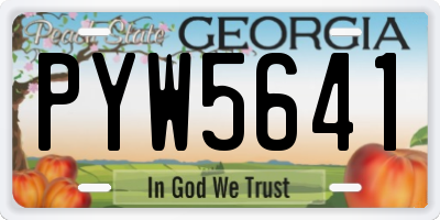 GA license plate PYW5641
