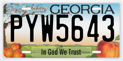 GA license plate PYW5643