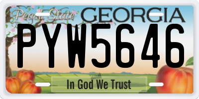 GA license plate PYW5646