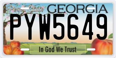 GA license plate PYW5649