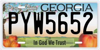 GA license plate PYW5652