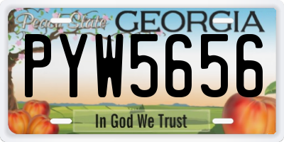 GA license plate PYW5656