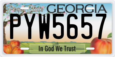 GA license plate PYW5657