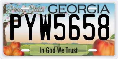 GA license plate PYW5658