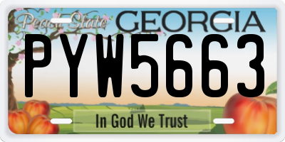 GA license plate PYW5663