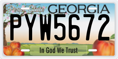 GA license plate PYW5672