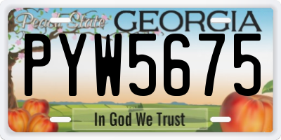GA license plate PYW5675