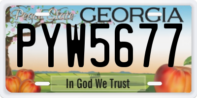 GA license plate PYW5677
