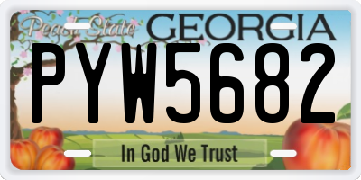 GA license plate PYW5682