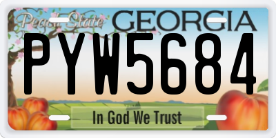 GA license plate PYW5684