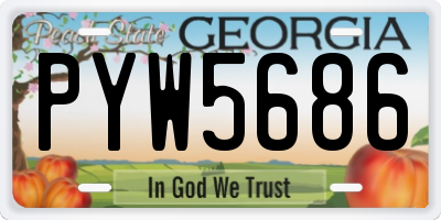 GA license plate PYW5686
