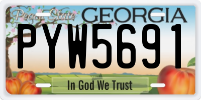 GA license plate PYW5691