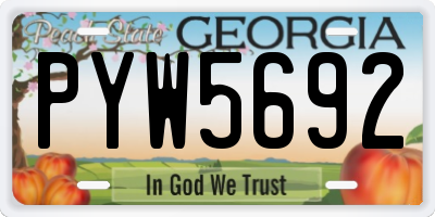 GA license plate PYW5692