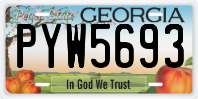 GA license plate PYW5693