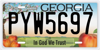 GA license plate PYW5697