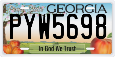 GA license plate PYW5698
