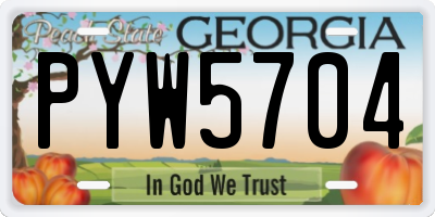 GA license plate PYW5704