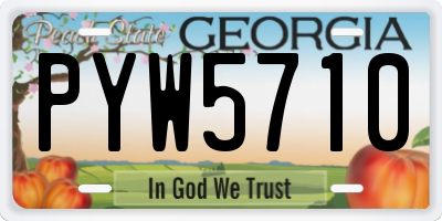 GA license plate PYW5710