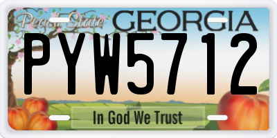GA license plate PYW5712