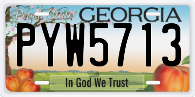 GA license plate PYW5713