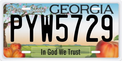 GA license plate PYW5729