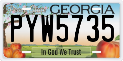 GA license plate PYW5735