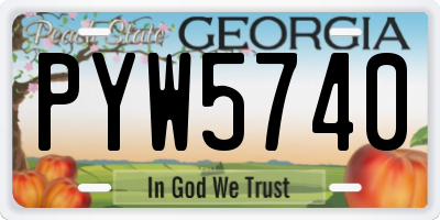 GA license plate PYW5740