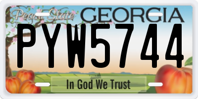 GA license plate PYW5744