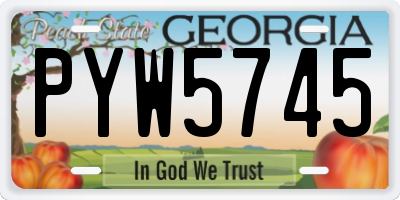 GA license plate PYW5745