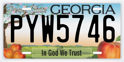 GA license plate PYW5746