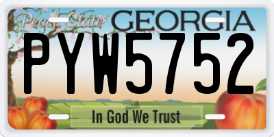GA license plate PYW5752