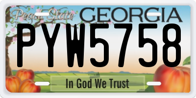 GA license plate PYW5758